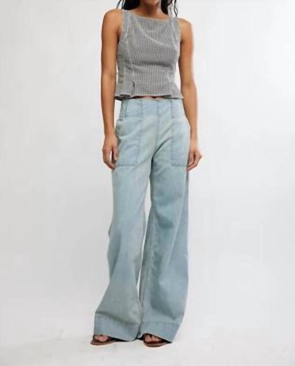 FREE PEOPLE Tops - NEW FREE PEOPLE sunfaded sleeveless top in blue